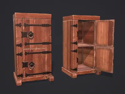 Medieval Style Wardrobe Low-poly 3D model
