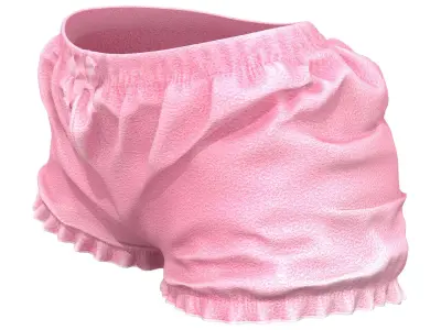 Plush Bloomers Sleep Shorts Low-poly 3D model