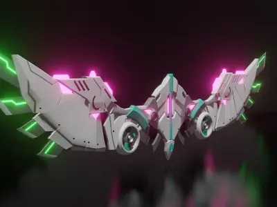 Mechanic Wing Low-poly 3D model 4