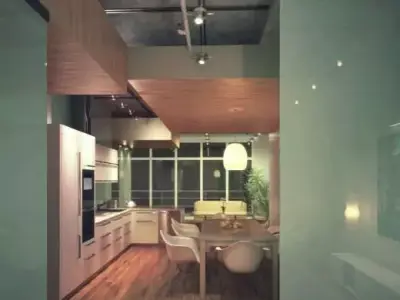 Modern Cozy Kitchen Scene 3D model