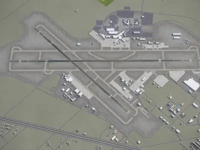 Spokane - International Airport - GEG Low-poly 3D model