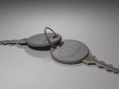 Rusted key Low-poly 3D model