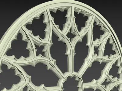 Gothic Rose window ornament 2 3D print model