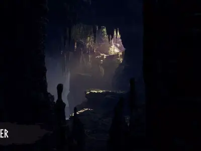 Modular Cave Low-poly 3D model