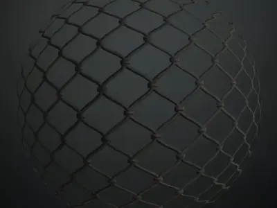 Security Diamond Mesh Metal Fence PBR Seamless Texture