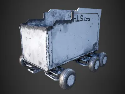Sci-Fi Mine Cart Low-poly 3D model