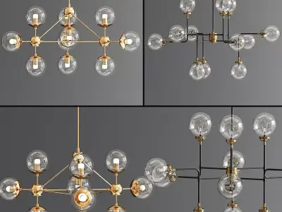 Modern Ceiling Chandelier Set 3D model