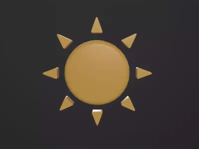 SUN icon 3D Model Low-poly 3D model