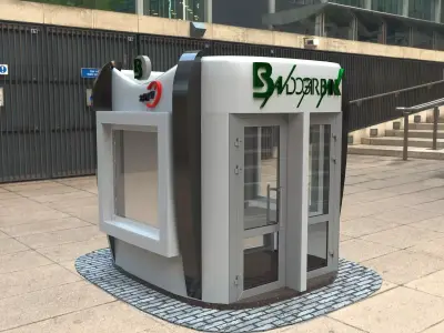 low poly bank mini office Low-poly 3D model