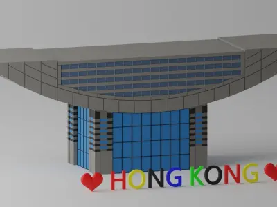 The Peak Tower Hong Kong Landmark 3D model