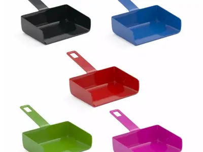 Flat Plastic DustPan Collection  3D Model Pack