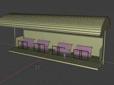 Bus-stop one Free 3D model
