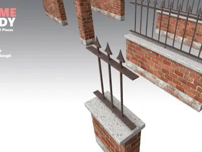 Brick Wall Pack PBR - Modular - Version 4 -  Low-poly 3D model