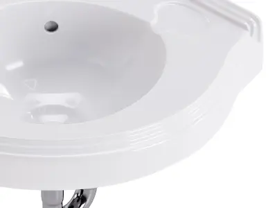 Bathroom Corner Sink White 3D model