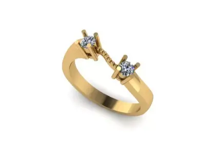 simple ring for 2 daimond 3D print model