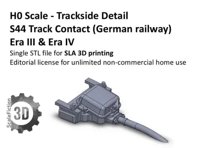 H0 Scale - Trackside Detail - German S44 Track Contact 3D print model