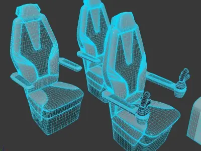 Sci-Fi Chair Set 3D model
