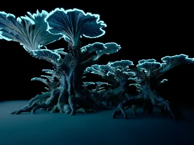 Alien plant mushroom Type 4 3D model
