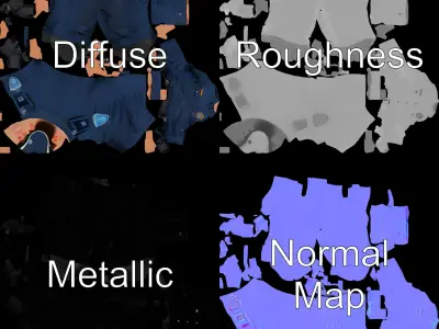 Realistic Police Officer D Character Model with PBR Textures Low-poly 3D model