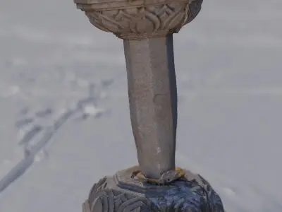 3D Stone Lantern Column model 3D model