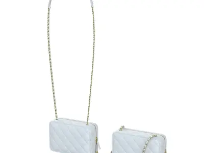 Camera Bag White Low-poly 3D model