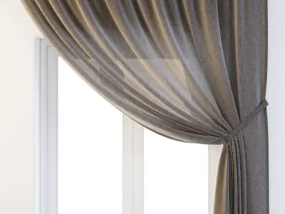 Cupped Curtains 3D model