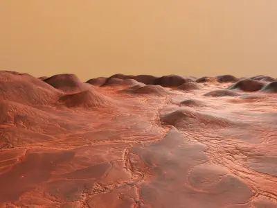 Mars Hills  Planet Mountain Terrain Landscape Desert PBR 05 Low-poly 3D model