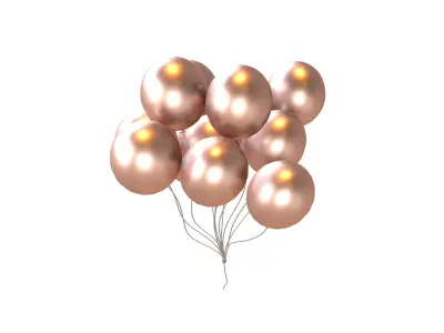 Bunch of Balloons v1 018 Low-poly 3D model