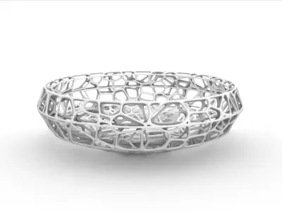 Modern Organic Lattice Bowl -Parametric Decorative Vase  Free 3D model