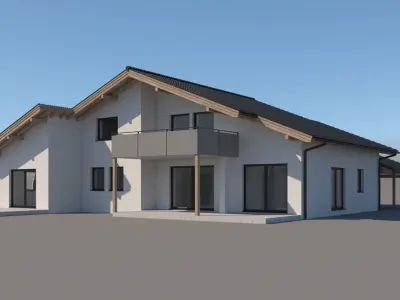 Contempory Swiss Style Chalet 3D model