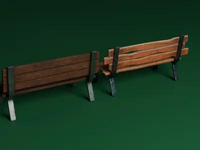 Benches Low-poly 3D model