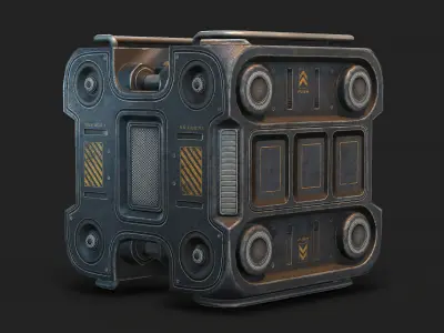 Sci Fi Box Low Poly Low-poly 3D model