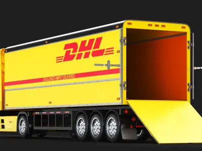  Two Detailed Large Cargo Trucks 