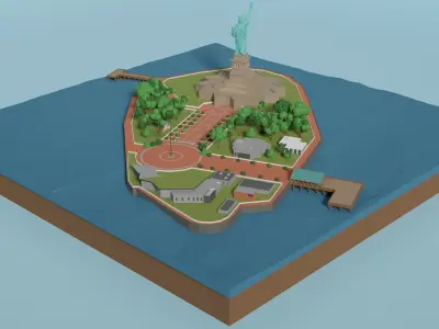 Statue of Liberty Low-poly 3D model