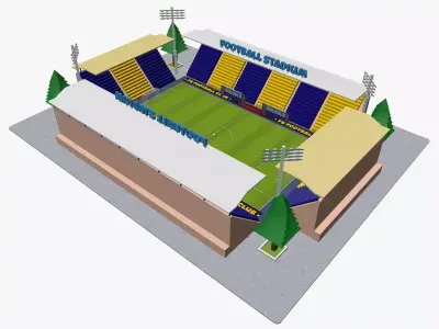 Cartoon Football Stadium Low-poly 3D model