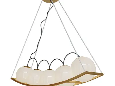 Curved Pea Pendant Lamp 5 Simig 3D model