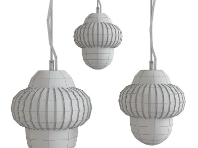Siru OROUND Blown glass pendant lamp low poly 3d model Low-poly 3D model
