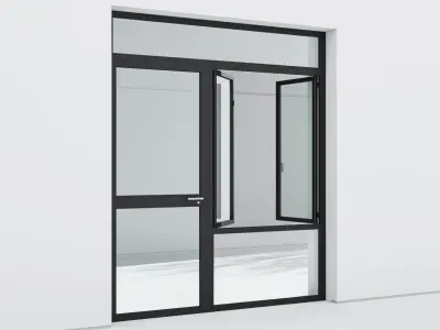 Aluminium door 313 3D model