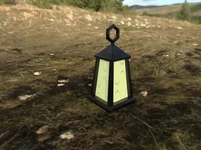  Street lamp cartoon style lowpoly for games Low-poly 3D model