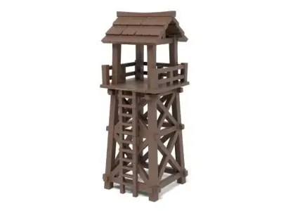 Wooden watchtower 3D print model