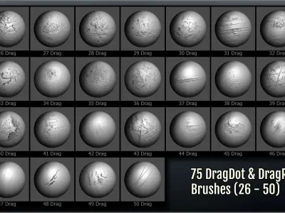 Metal Surface Maker 300 ZBrush Brushes 3D model