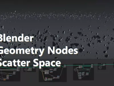 Blender Geometry Nodes Scatter Space Low-poly 3D model