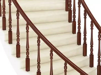 Marble Spiral Stairs 3D model