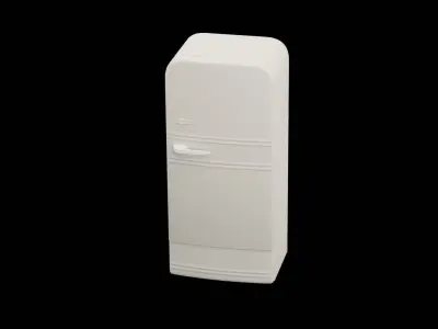 Kitchen Beige Fridge Low-poly 3D model