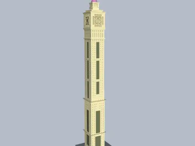Dubai skyscraper Low-poly 3D model