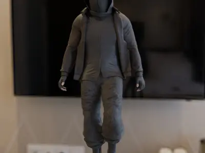 Cyberpunk character Spy assassin Free 3D model