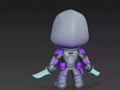 The Neon Shadow Stylized Stealth Assassin 3D Model Low-poly 3D model