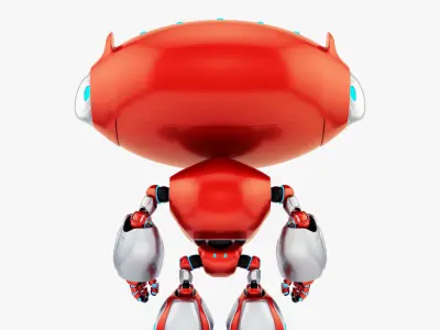 RED CUTE CAT BOT 3D model