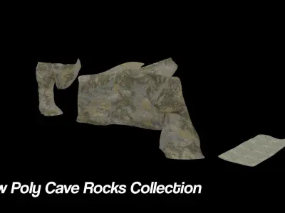 Low Poly Game Ready Cave Rocks Collection Low-poly 3D model