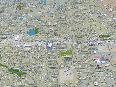 Warner Robins Georgia USA 30km Low-poly 3D model